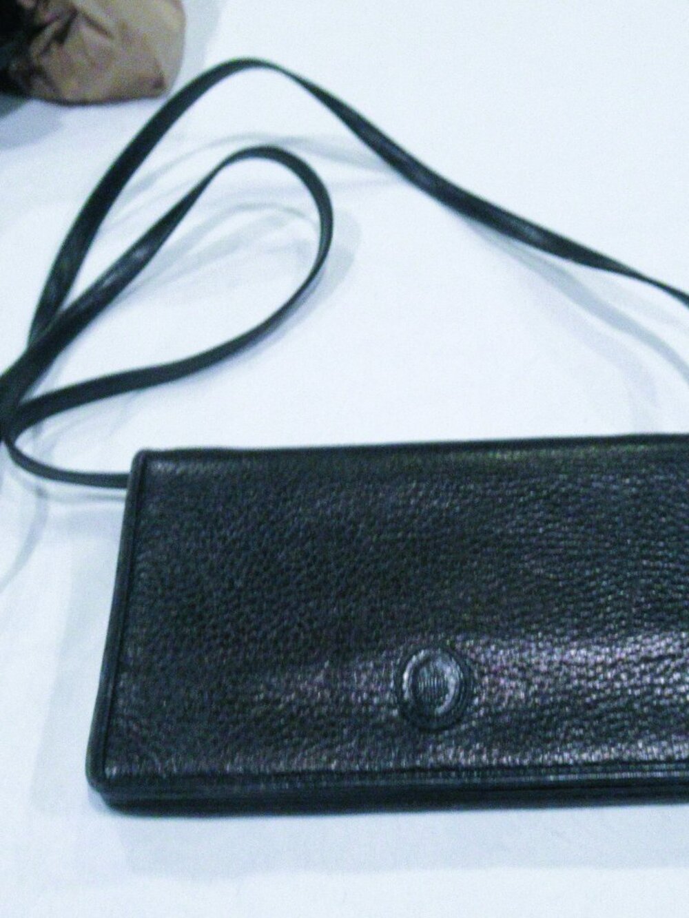 Mark Cross black leather crossbody purse
